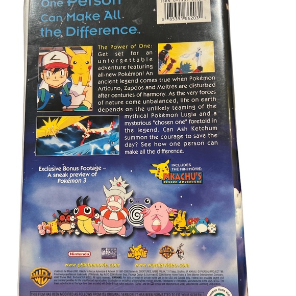 Vintage Pokemon 2000 The Movie VHS Tape Canadian Home Video - Picture 2 of 7